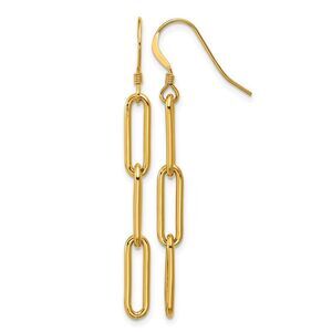 1/20 14K Gold Filled Paperclip Link Ear Wire Dangle Earrings, 4 x 49mm